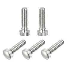 Knurled Thumb Screws, M6x20mm Brass Shoulder Grip Knobs, Nickel Plated 5Pcs