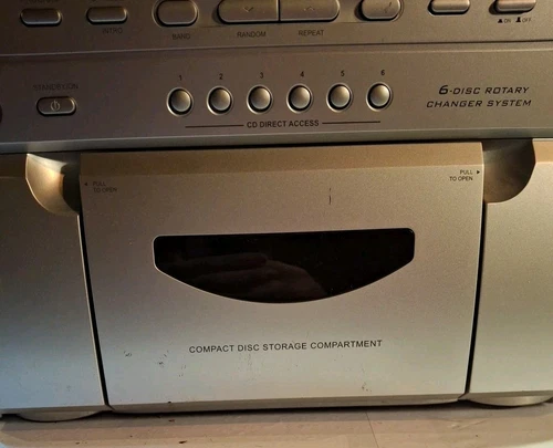 Audiologic Stereo Mini Hifi 6CD Changer With 6 CD Case Holder Built In Tested 