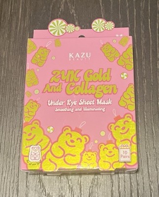 Kazu Beauty 24k Gold And Collagen Under Eye Sheet Mask 10 Pairs