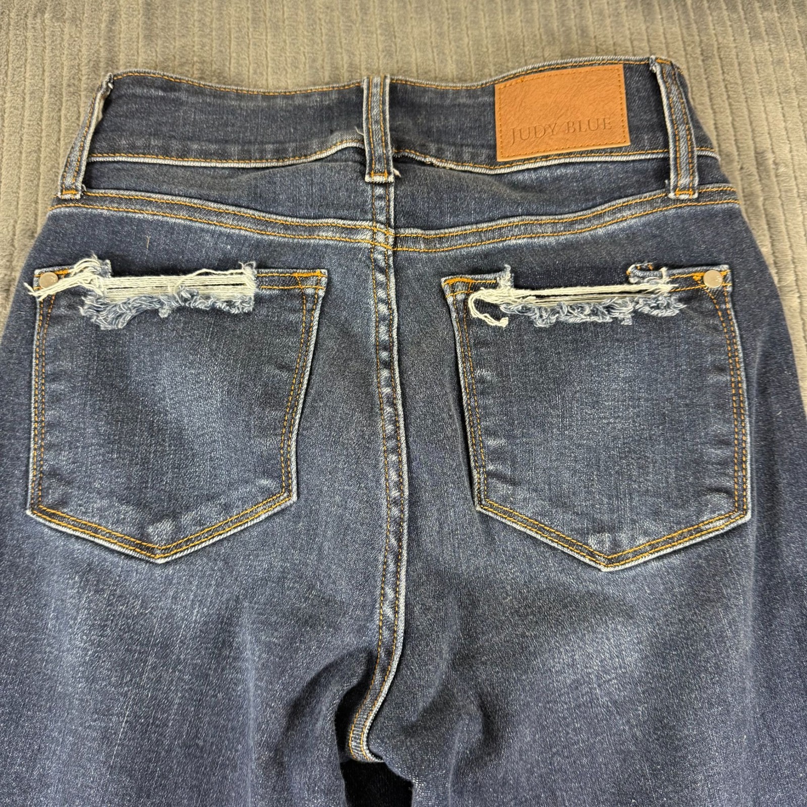 Judy Blue Womens Bootcut Flare Jeans 3/26 High Rise Raw Hem 