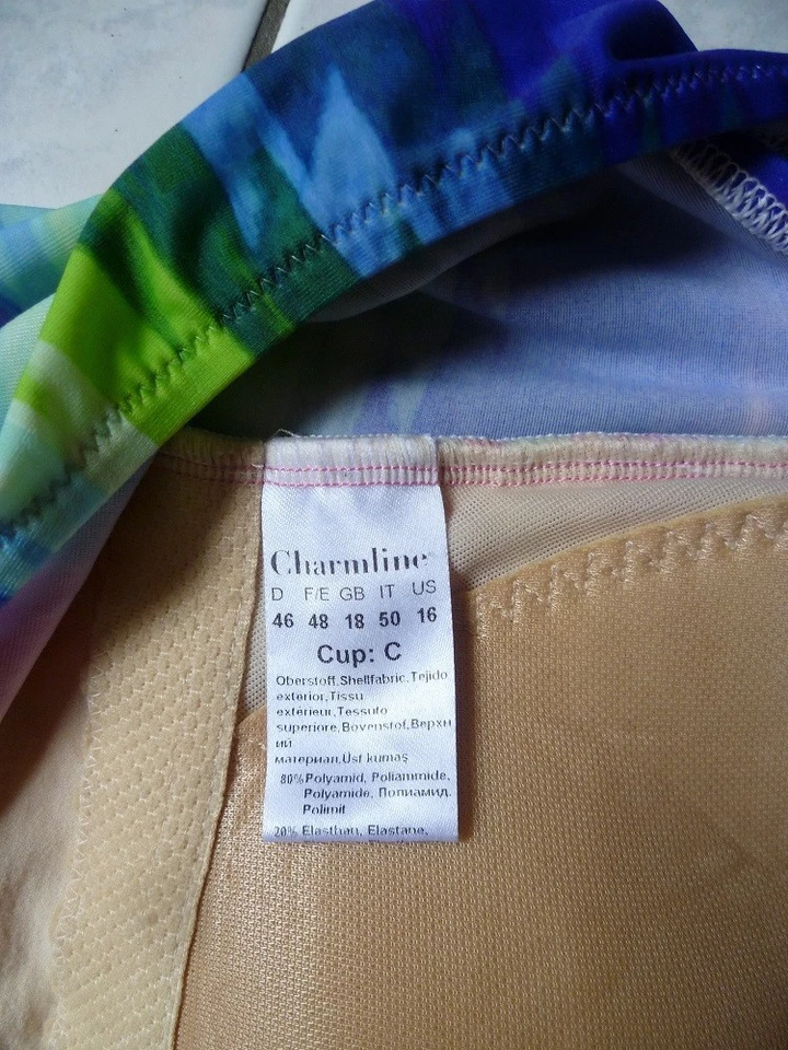 Badeanzug CHARMLINE - Regenbogenfarbig - Gr. 46 -Cup C - wie Neu - Bild 3 von 4