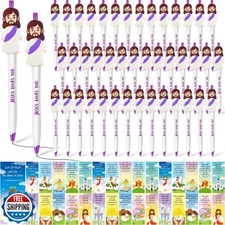 CroBlissful 120 Pcs Little Jesus Pens Bulk Christian Religious Gift for Kid J