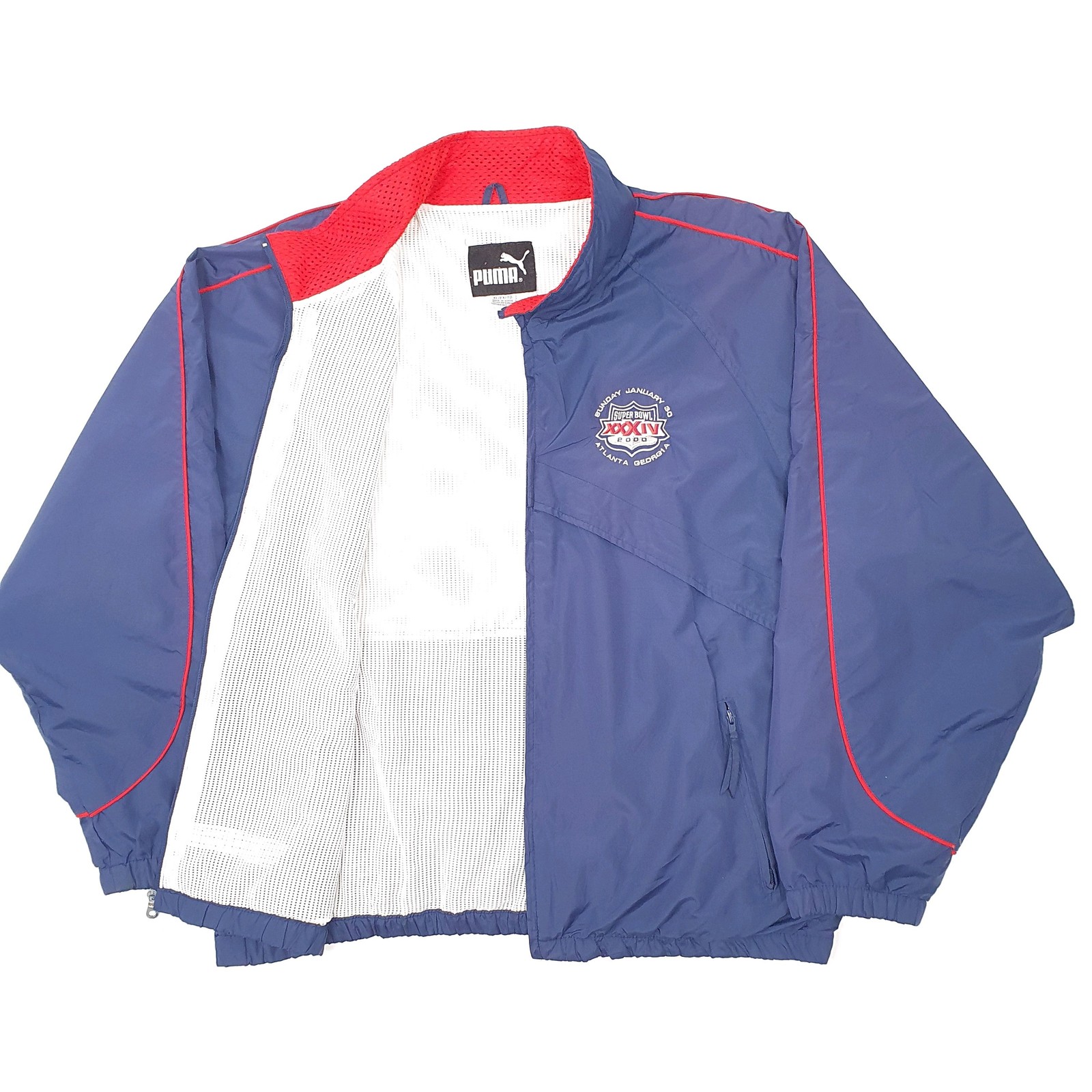 PUMA Windbreaker Jacket Coat Insulated NFL Superbowl Vintage 2000 Mens XL image 2