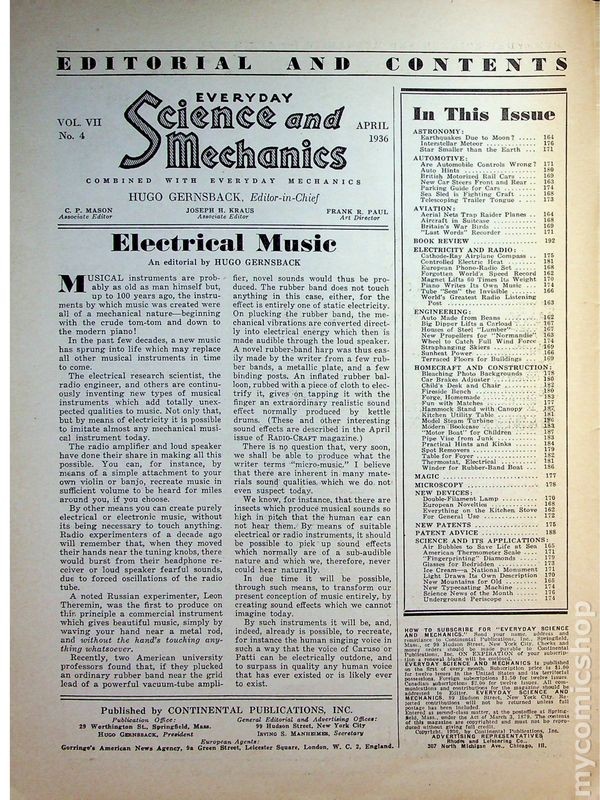 Everyday Science and Mechanics Magazine Vol. 7 #4 GD+ 2.5 1936 Low Grade