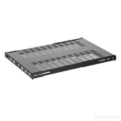 StarTech 1U Adjustable Mounting Depth Heavy Duty Fixed Vented Rack Mount Shelf