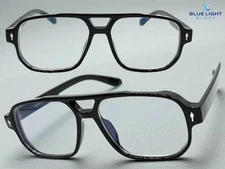 Men Classy Vintage Retro Style Blue Light Block Computer EYE GLASSES Black Frame