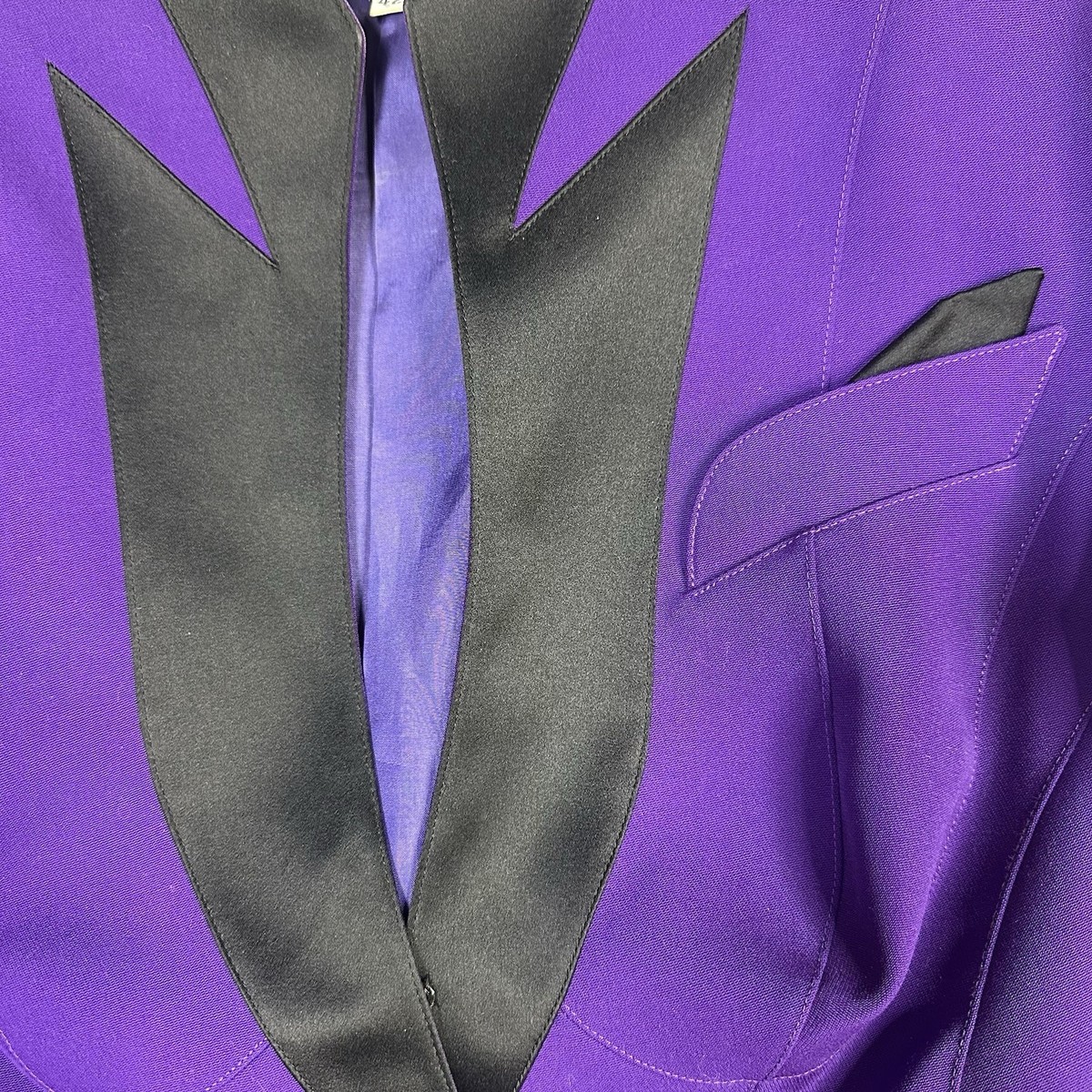 Thierry Mugler 紫黒テーラードジャケット Vintage 80s Thierry Mugler Purple Blazer Jacket Skirt Suit Set