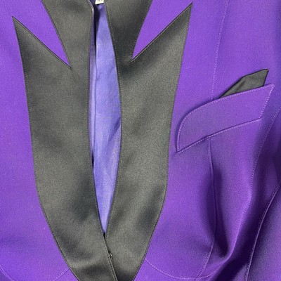 Vintage 80s Thierry Mugler Purple Blazer Jacket Skirt Suit Set
