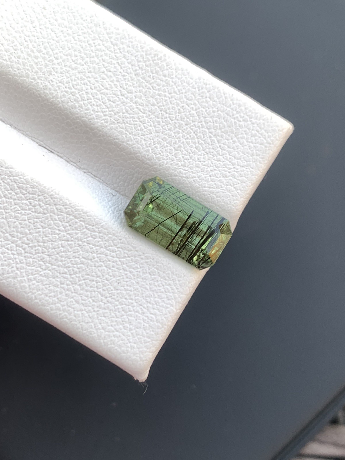 3.60 Carat Natural Beautiful Rutile Peridot Gemstone Fancy Cut From Pakistan