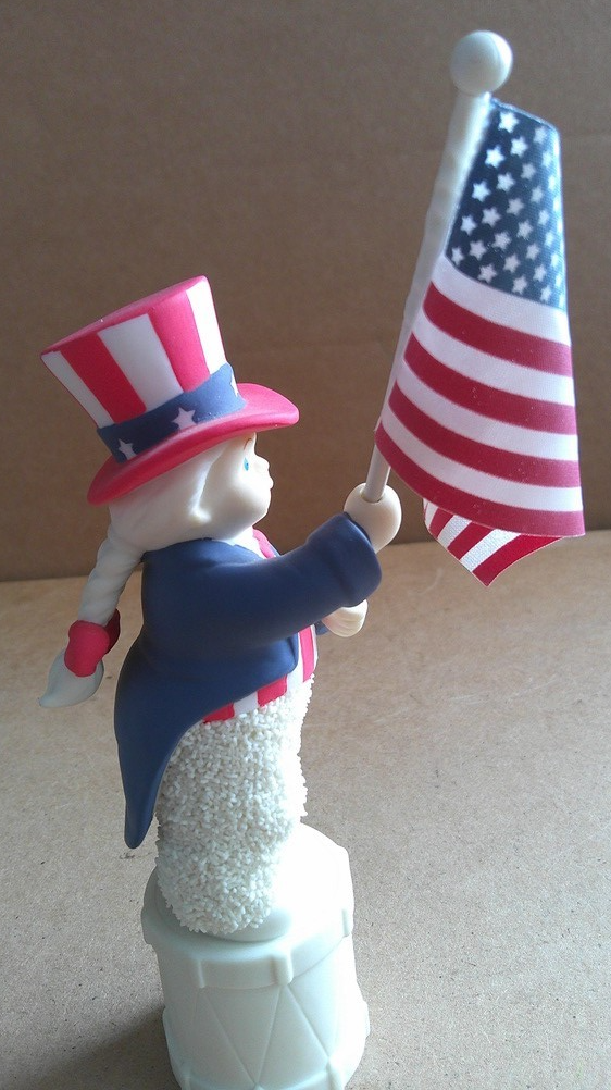 Pair Of Department 56 Snowbabies Patriotic Theme Uncle Sam Statue