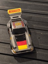 AFX Tomy Porsche 934, Silver #9, Black Wheels, SRT H.O. Slot Car Spoiler 
