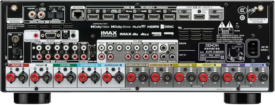 Denon AVC-X3800H 9.4-Kanal AV-Receiver 8K HEOS WLAN IMAX Dolby Atmos Schwarz - Bild 3 von 4