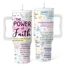 Christian Tumbler With Handle 40 Oz, Inspirational Christmas Tumbler For Wome...
