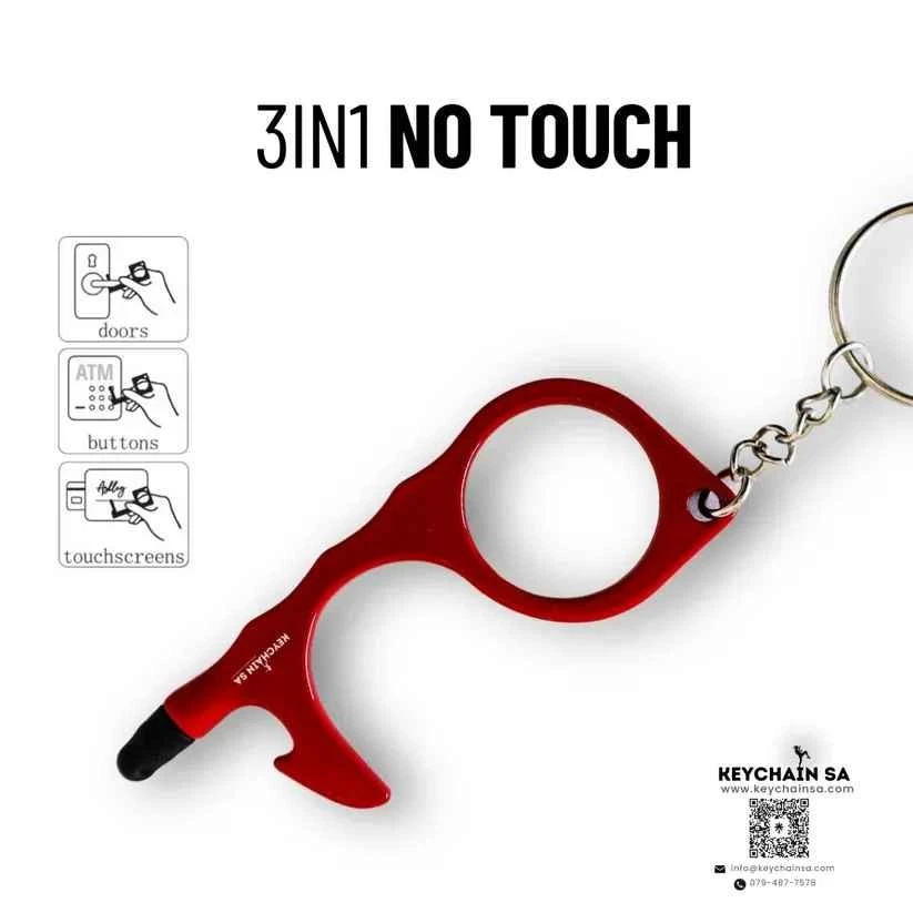 NEW Unbranded Red No Touch Germ Free Door Opener Keychain