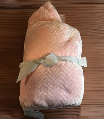 Parents Choice Royal Plush Blanket Baby Girl Pink/White 30X40 Nursery Gift NWT