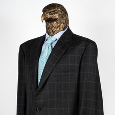 Great 4250 BRIONI Pure CASHMERE CHECK Sport Coat Dark Gray 50US/60IT LONG