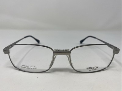 SAFILO ELASTA ITALY E7162 DF8 52-17-140 Silver Full Rim Eyeglasses Frame TX45