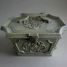 Vintage Sewing Box Max Klein Green With Handle And Removable Tray C-2015