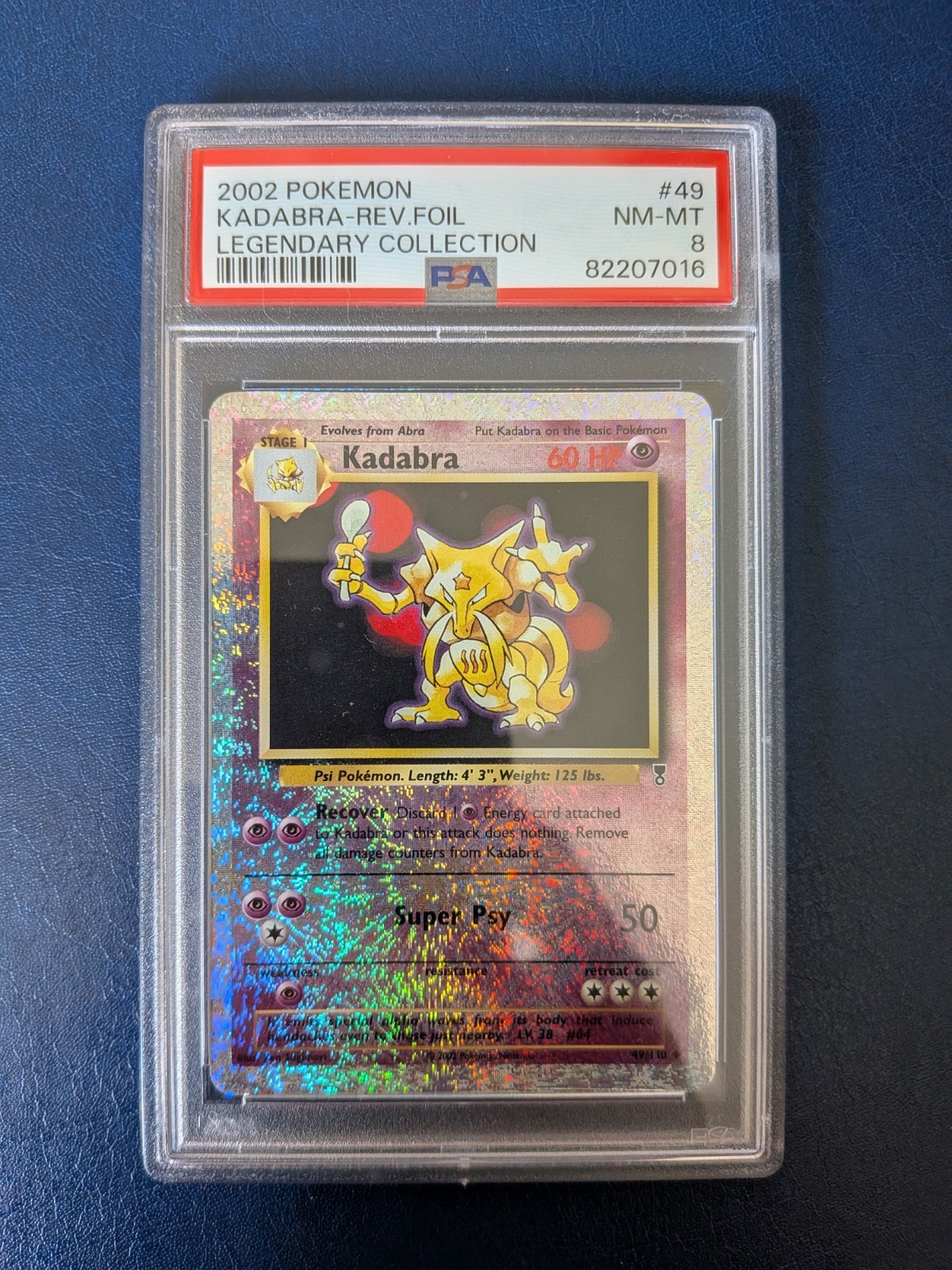 Pokemon TCG Kadabra Reverse Holo 49/110 Legendary Collection PSA 8 WOTC Card