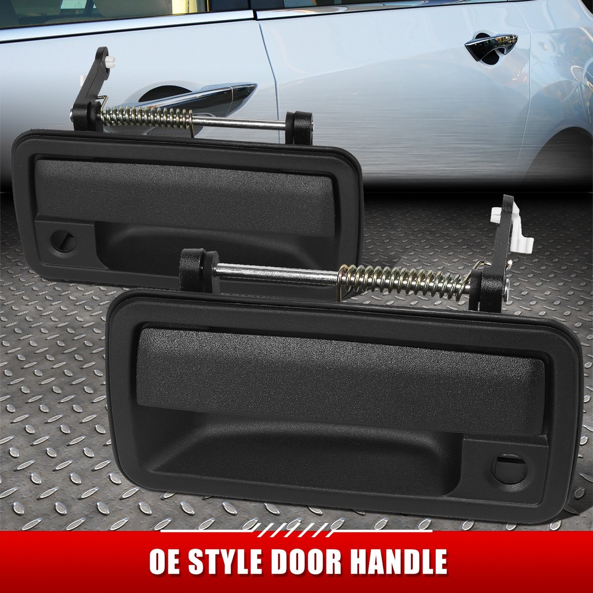 Front Passenger Side Outer Door Handle For Chevy S10 & GMC Sonoma (94-05) - Black Metal
