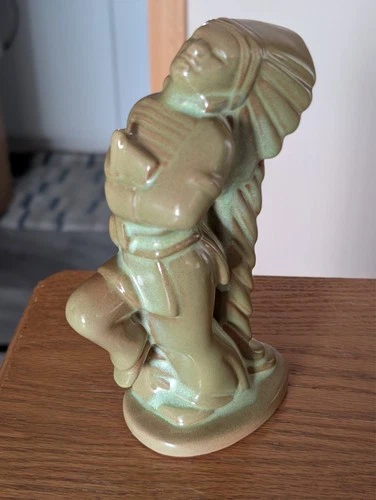 Frankoma Indian Chief dancing - Prairie Green