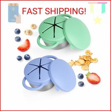 2 Pack Snack Cups for Toddlers Spill Proof - Detachable Stainless Steel Toddler