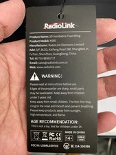 Radiolink A560 Ready to Fly (RTF) 3D RC Airplane 580mm Wingspan