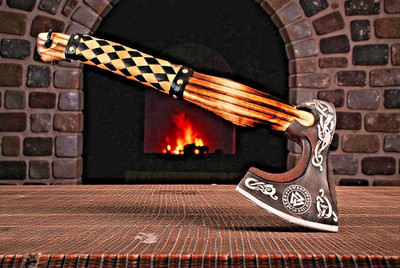 CUSTOM HAND MADE HIGH CARBON STEEL AXE HATCHET TOMAHAWK WOOD HANDLE ZS 106