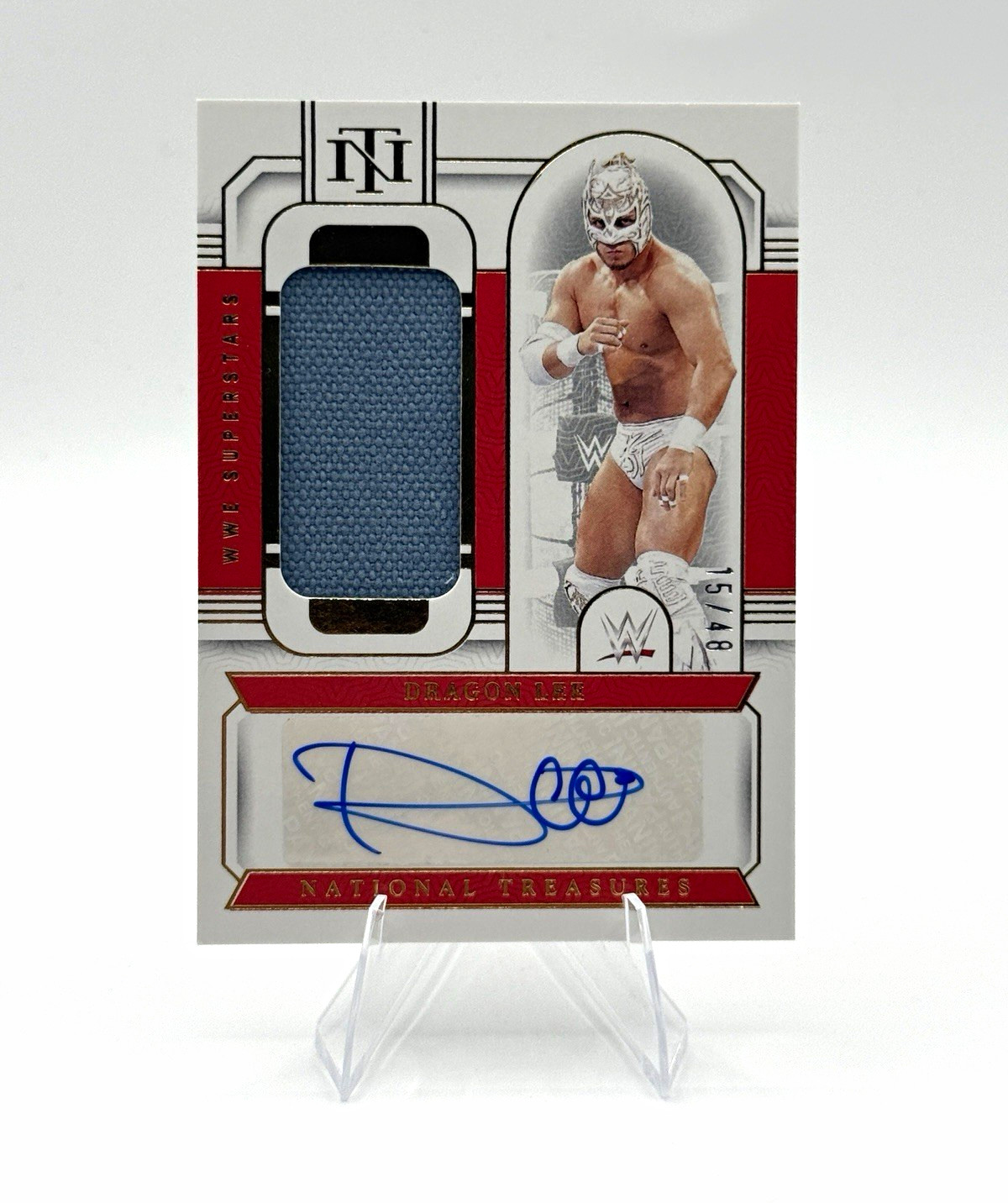 Panini 2024 National Treasures WWE Dragon Lee Auto Patch /49 Insert SM-DLE