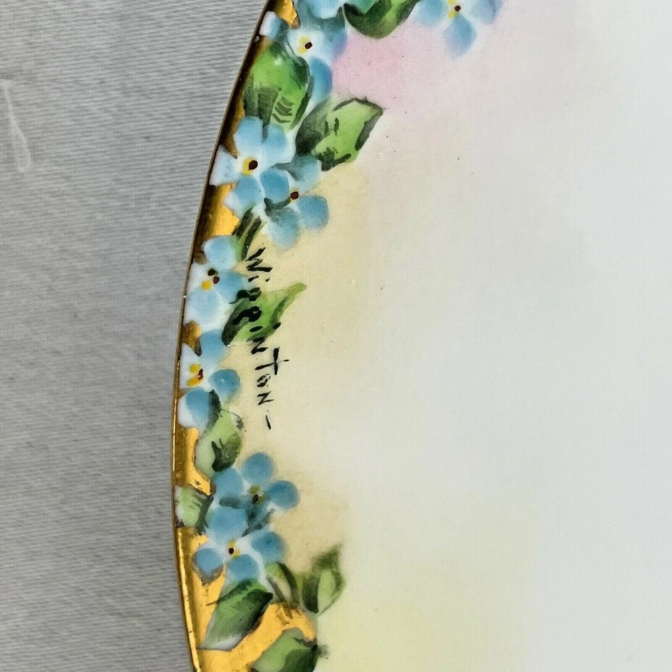 Imperial Austria PSL Antique Empire Hand Painted 6" Plate Light Blue China Dish - image 4 of 4