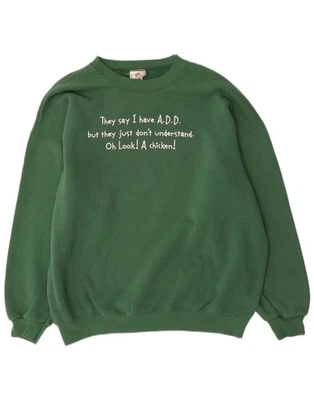 Sudadera Jersey Lee Para Hombre Gráfico XL Verde Algodón CV08 - Imagen 1 de 3