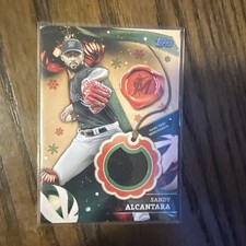 Sandy Alcantara Game Used Patch 2024 Topps Holiday Mega Baseball