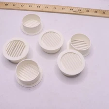 (6-Pk) Master Flow Round Circular Wall Vent Plastic White 2"