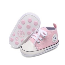 Unisex Baby Girls Boys Canvas High-top Shoes, Newborn Infant Anti-Slip Soft S...