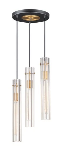 Maxim 16123CL Flambeau 3 Light 13"W Multi Light Pendant - Black - Picture 1 of 8