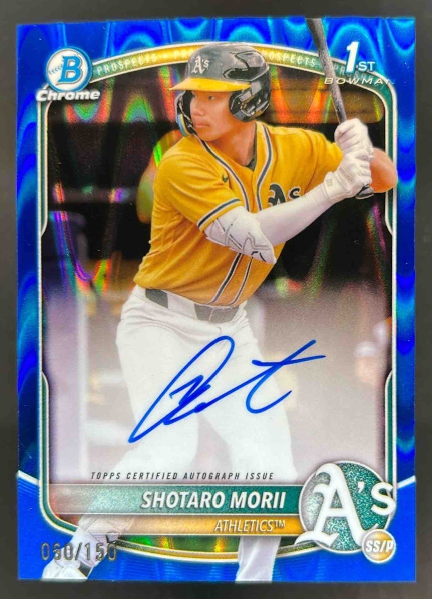 2025 Bowman Chrome Shotaro Morii Auto 1st Prospect Blue RayWave Refractor #/150