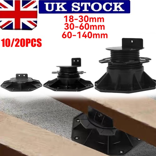 10PCS Adjustable Decking Pedestal Riser Bearing Support 18-30mm 30-60mm ...