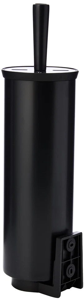 Cepillo y soporte de inodoro de perfil (negro) inodoro independiente/montado en la pared... Foto 3 de 4