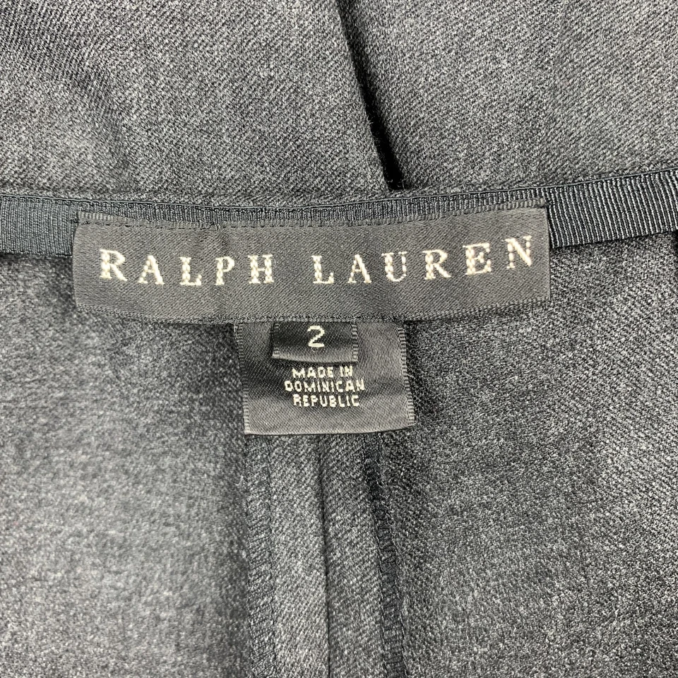 RALPH LAUREN Black Label Size 2 Charcoal Wool Blend Dress Pants - Image 4 of 4