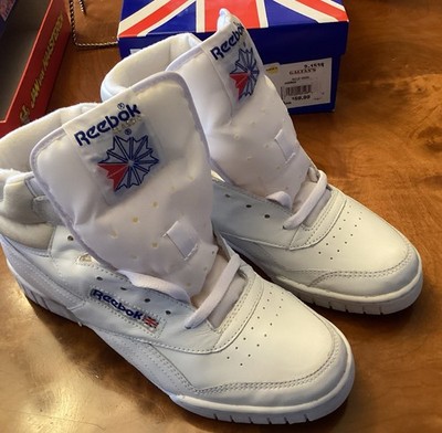 Size 8 & 1/2 Reebok Classic Ex-O-Fit High Top White. New In Box! Never Worn..