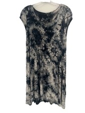 Karen Kane Brigitte Black Gray Tie Dye Dress Size XS