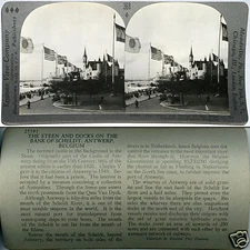 Keystone Stereoview of the Docks, Antwerpen, Belgium From 600/1200 Set #368 T1
