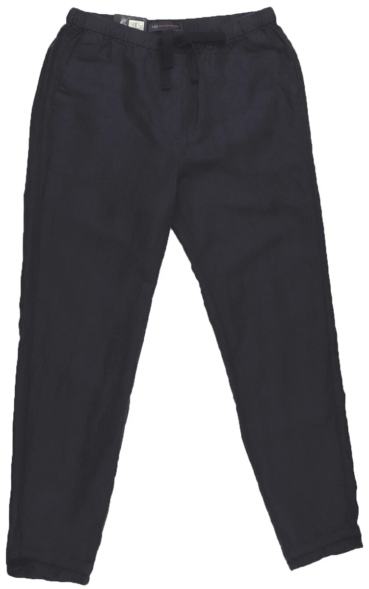 M&s linen blend peg leg trousers clearance