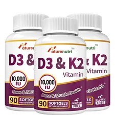 3 Packs - Vitamin D3  K2 MK-7 Supplement - 10,000IU  200mcg - 270 Caps