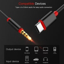 3.28ft Long 3.5mm to USB Type C Microphone Converter Cable Adapter Cord