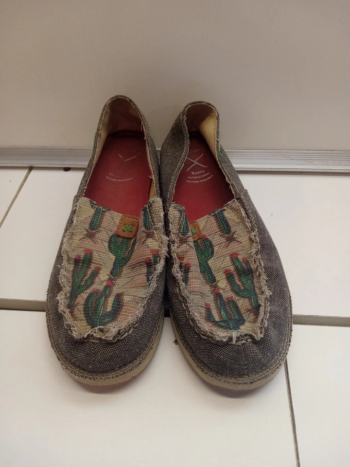 Twisted X Eco Dusted Cactus Casual Shoes Women's Size 7.5 Loafer Slip On Western - Image 2 of 4