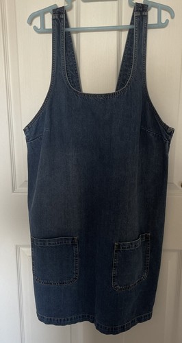 BLUE DENIM PINAFORE DUNGAREE DRESS 