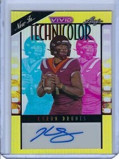 2024 LEAF VIVID YELLOW VIRGINIA TECH HOKIES KYRON DRONES # T-KD1 AUTO /10