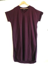 Kari Lyn Dress Hi-Low/Curved Hem Cap Sleeve Burgundy V-Neck Slit Sides Size 4X