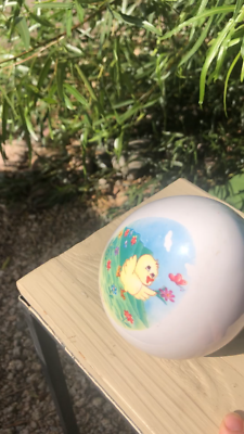 Vintage Sound Activated Plastic Chirping Vibrating Easter Egg Toy Chick  Chicken